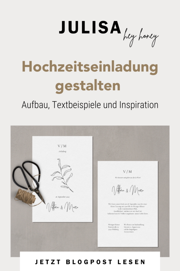 Hochzeitseinladung Text _ JULISA