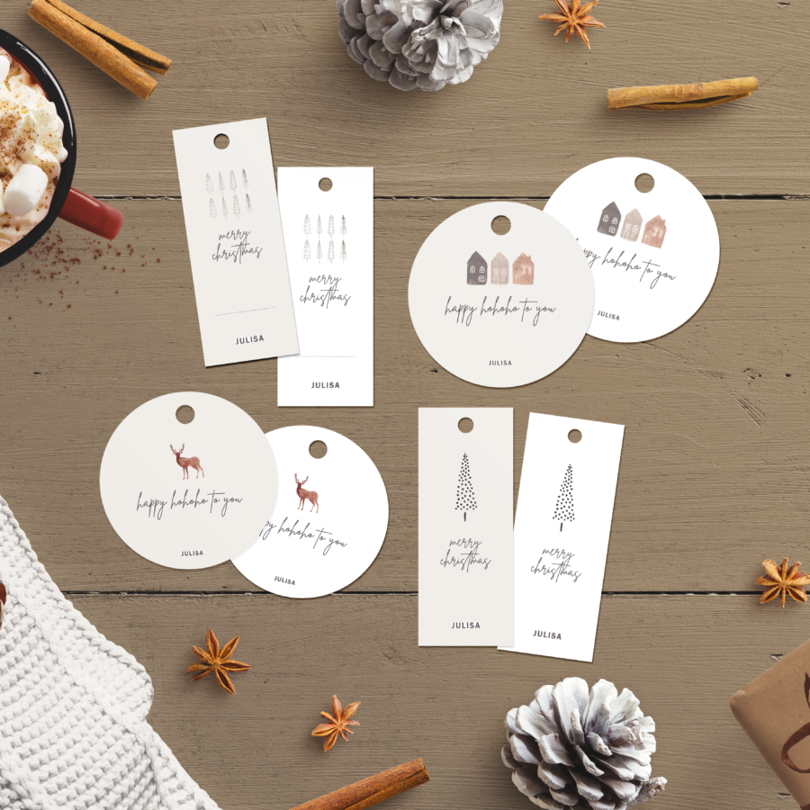 Geschenkanhänger zum Ausdrucken für Weihnachten in 4 Designs | hey-julisa.com