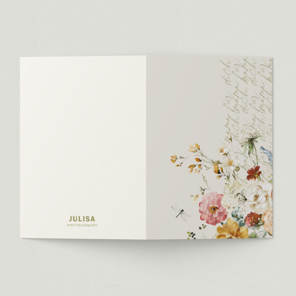 SuperShunhu Muttertagskarte Mit Blumen & Herzen – 20,3x13,5 Cm, Blanko Innen Für Persönliche Wünsche